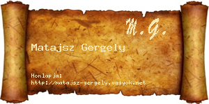 Matajsz Gergely névjegykártya