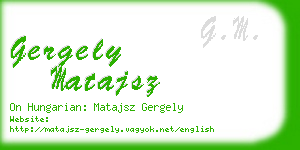 gergely matajsz business card